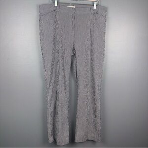 Doncaster Seersucker Dress Pants Womens 18 Trousers Straight Leg White And Black